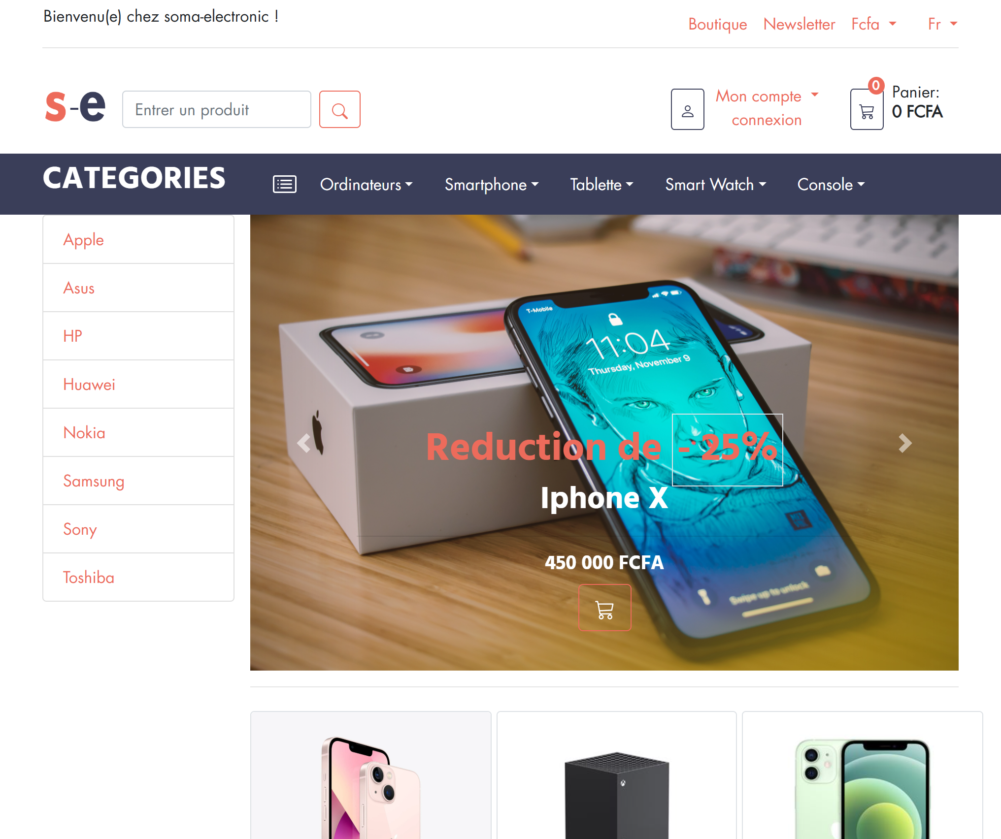 Vente de produits électroniques